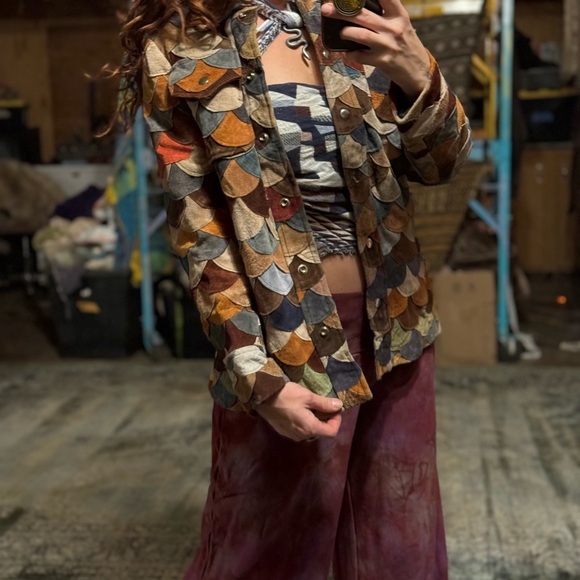 Vintage leather scales jacket from the 60’s - Picture 4 of 6